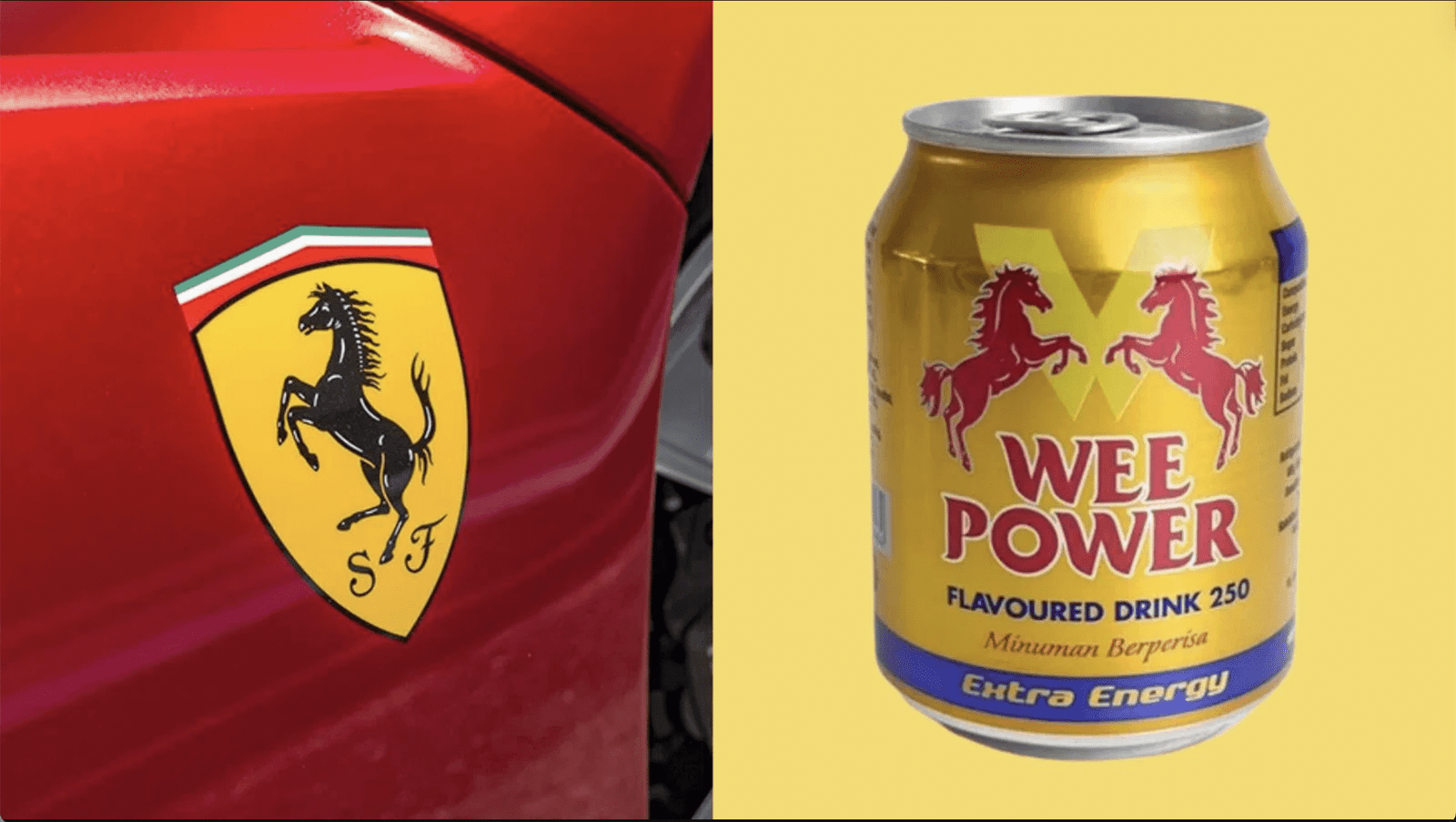 Ferrari Loses Trademark Lawsuit in Malaysia Over Local Energy Drink’s ‘Wee Power’ Horse Logo Sunrise-Mark Sdn Bhd Trademark horse